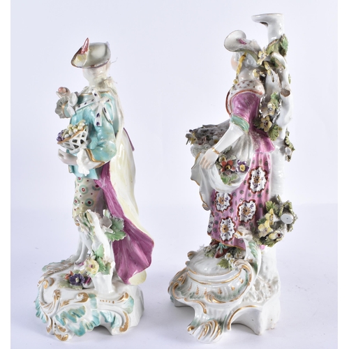 177 - TWO 18TH CENTURY DERBY PORCELAIN FIGURES. Largest 27 cm high. (2)