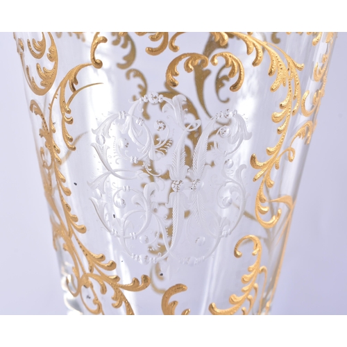 178 - A LARGE PAIR OF GILDED GLASSES. 28 cm high.