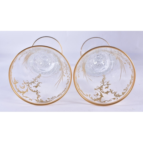 178 - A LARGE PAIR OF GILDED GLASSES. 28 cm high.