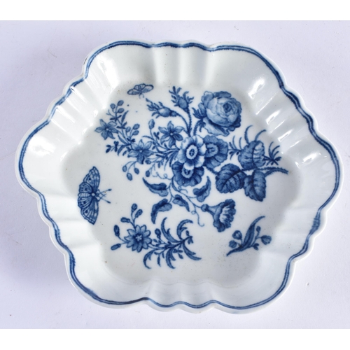 218 - A FINE 18TH CENTRY CHELSEA SCALLOPED PORCELAIN PLATE together with a Worcester teapot stand & rare W... 