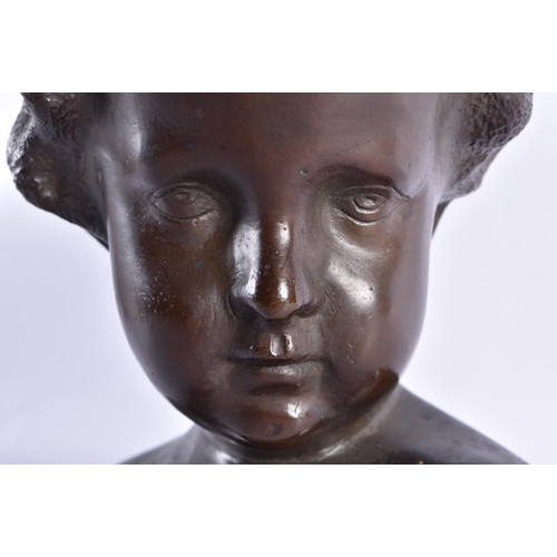 230 - AN ART DECO FRENCH BRONZE BUST. 24 cm x 18 cm.