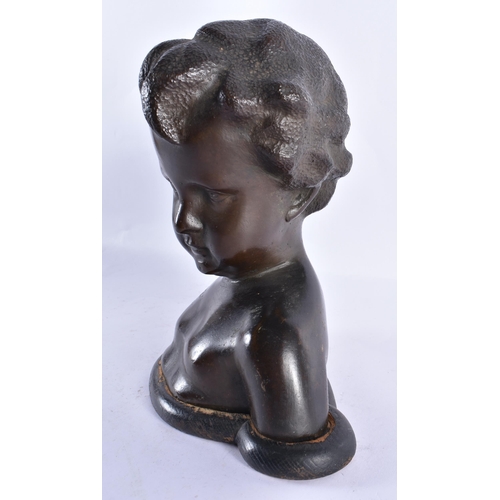 230 - AN ART DECO FRENCH BRONZE BUST. 24 cm x 18 cm.