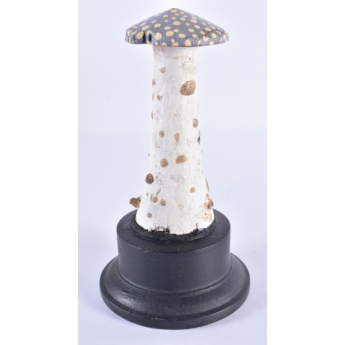 249 - A FOLK ART CARVED WOOD MUSHROOM SPECIMAN. 18 cm high.