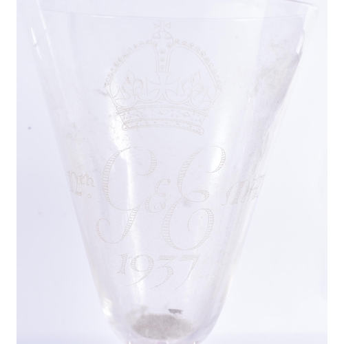 258 - TWO WHITEFRIARS COMMEMORATIVE 1937 CORONATION GOBLETS engraved by William Wilson, together with a pa... 