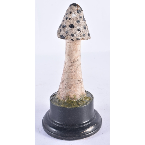 268 - A FOLK ART CARVED WOOD MUSHROOM SPECIMAN. 18 cm high.