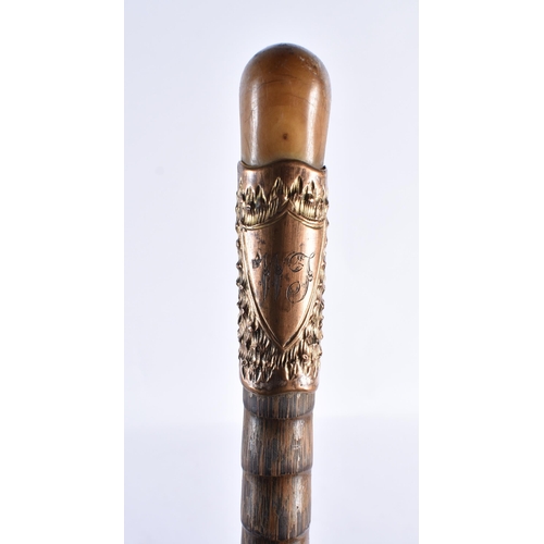 275 - TWO 19TH CENTURY MIDDLE EASTERN CARVED RHINOCEROS HORN HANDLED WALKING CANES. 90 cm long. (2)