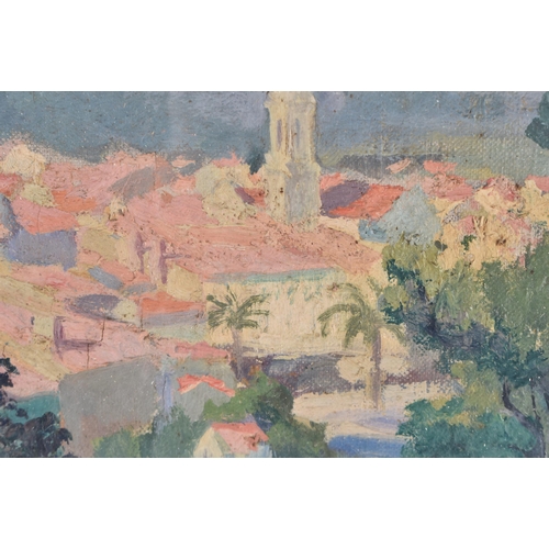 287 - Ida Woods Hill (Early 20th Century) Oil painting, Mediterranean landscape. 40 cm x 32 cm.