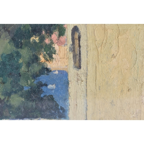 287 - Ida Woods Hill (Early 20th Century) Oil painting, Mediterranean landscape. 40 cm x 32 cm.