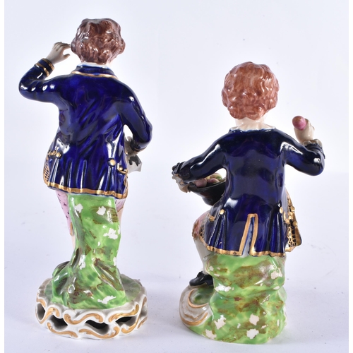 31 - TWO EARLY 19TH CENTURY DERBY PORCELAIN FIGURES. Largest 15 cm high. (2)