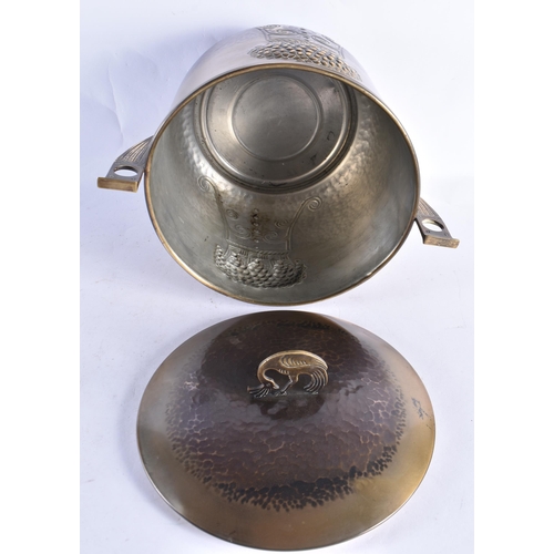 318 - A STYLISH SECCIONIST MOVEMENT TWIN HANDLED BOWL AND COVER German or Austrian. 32 cm x 28 cm.