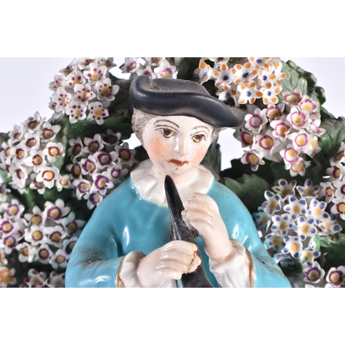 32 - A LARGE 19TH CENTURY FRENCH PORCELAIN FIGURE OF A MUSICIAN After an 18th century English original. 2... 