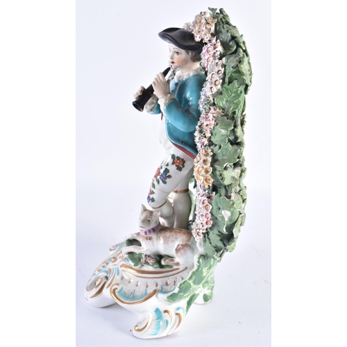 32 - A LARGE 19TH CENTURY FRENCH PORCELAIN FIGURE OF A MUSICIAN After an 18th century English original. 2... 