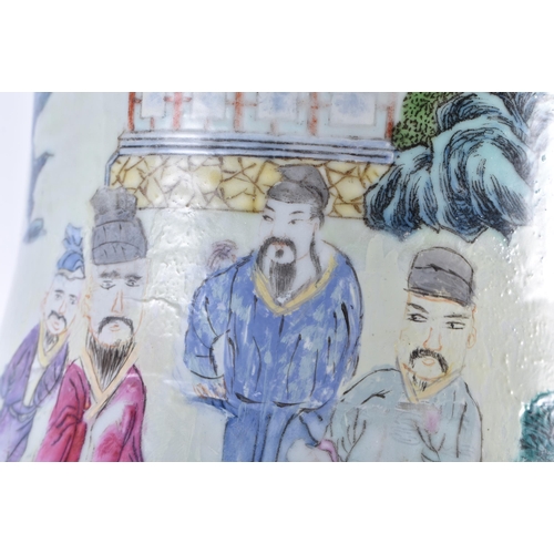 320 - A VERY LARGE 19TH CENTURY CHINESE FAMILLE ROSE PORCELAIN VASE Qing, painted with landscapes. 70 cm h... 