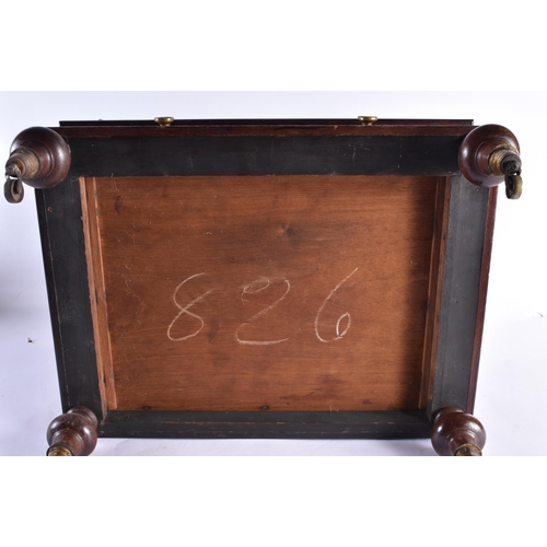 326 - A REGENCY CARVED ROSEWOOD COUNTRY HOUSE CANTERBURY. 52 cm x 44 cm x 38 cm.