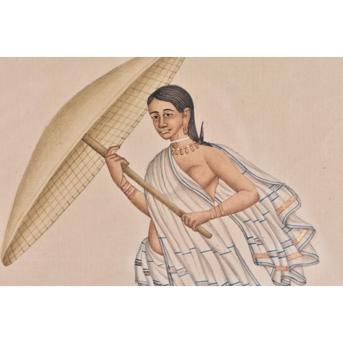 33 - Indian School (19th Century) Watercolour, Two figures. 36 cm x 36 cm.