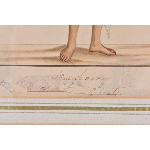 33 - Indian School (19th Century) Watercolour, Two figures. 36 cm x 36 cm.