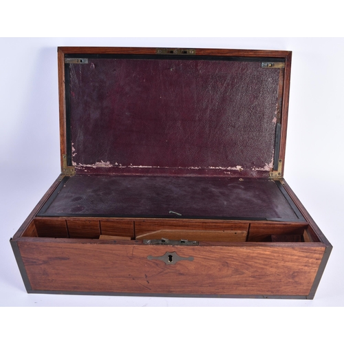 348 - A FINE 19TH CENTURY ANGLO CHINESE CHINA TRADE CAMPAIGN BOX possibly Huanghuali, with fitted interior... 