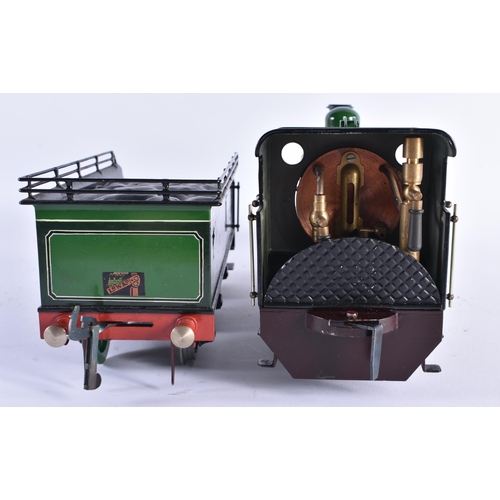 349 - A FINE LARGE BASSETT LOWKE SCALE MODEL K1 LOCOMOTIVE TRAIN. 63 cm wide.