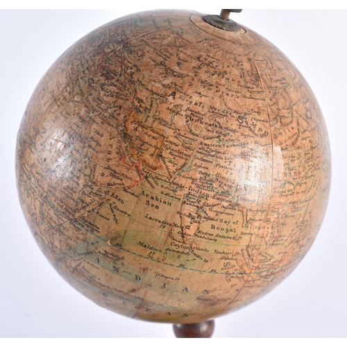 351 - A SMALL ANTIQUE GLOBE. 28 cm x 14 cm.