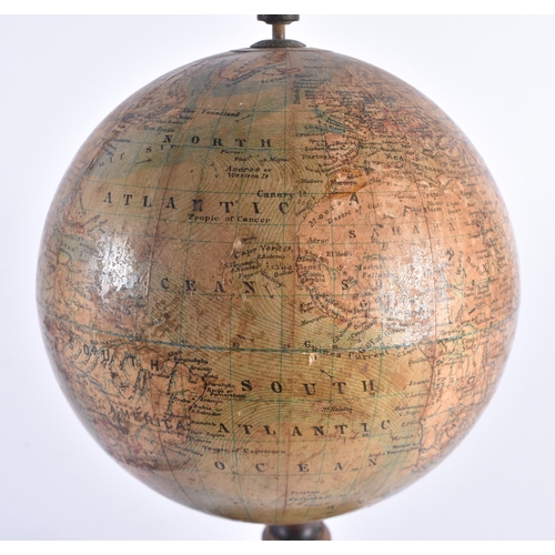 351 - A SMALL ANTIQUE GLOBE. 28 cm x 14 cm.