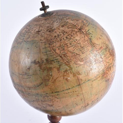 351 - A SMALL ANTIQUE GLOBE. 28 cm x 14 cm.