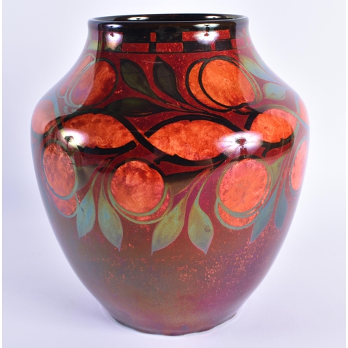 3 - A LOVELY PILKINGTONS ROYAL LANCASTRIAN VASE by Gwladys Rodgers, painted with fruit and leaves. 23 cm... 