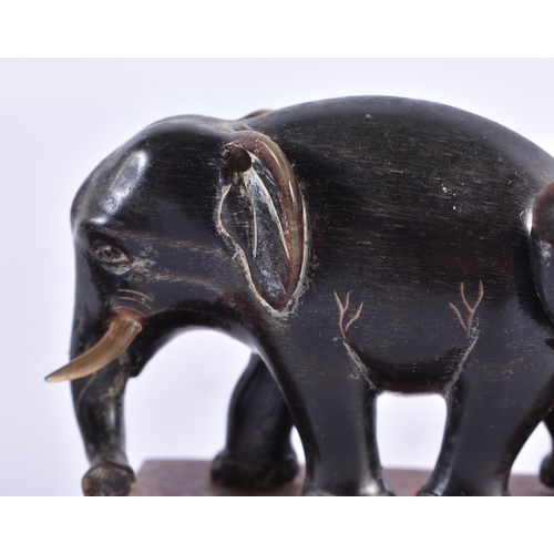 357 - TWO 19TH CENTURY ANGLO INDIAN CARVED RHINOCEROS HORN FIGURES. Largest 11 cm wide. (2)