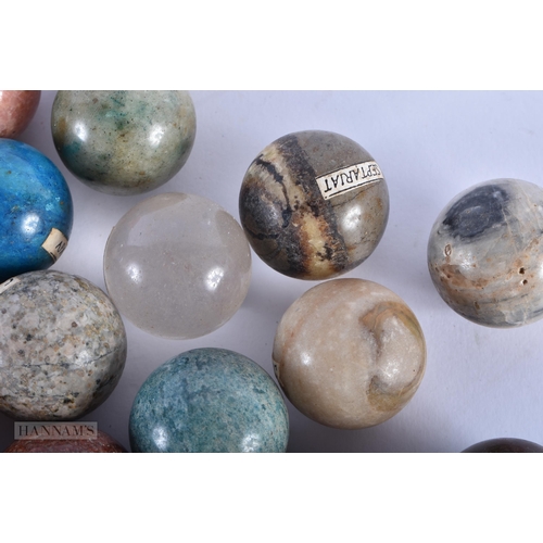 35C - A COLLECTION OF ANTIQUE SPECIMAN HARDSTONE BALLS. 3CM DIAMETER   (qty)