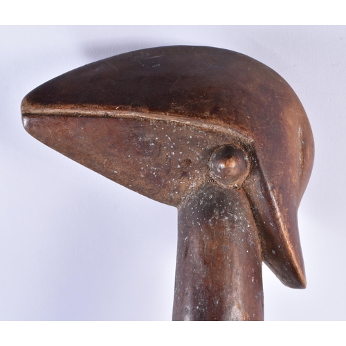 363 - A TRIBAL CARVED BIRD HEAD CLUB. 68 cm long.