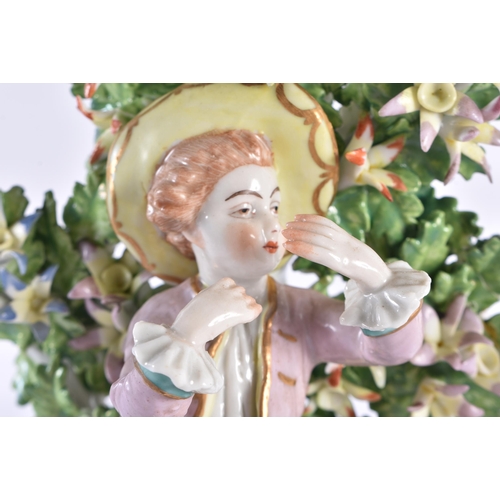 39 - A 19TH CENTURY DERBY PORCELAIN FIGURE OF A MALE together with a 19th century Continental porcelain b... 