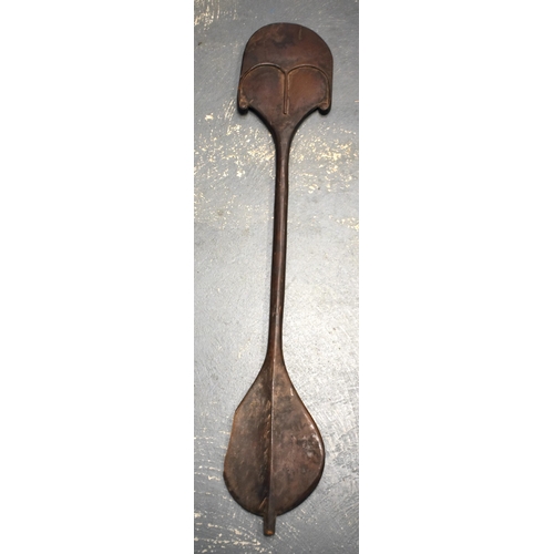 392 - A RARE EASTER ISLANDS RAPA NUI PEOPLE TRIBAL POLYNESIAN WOOD DANCE PADDLE. 122 cm long.  This dance ... 