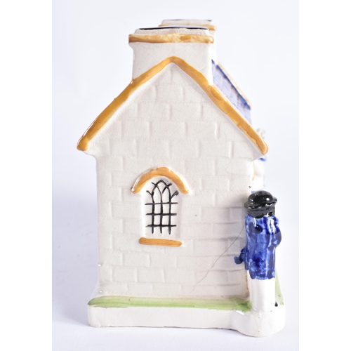 396 - A CONTINENTAL PRATTWARE CERAMIC MARY GAIL LINCOLN MONEY BOX. 15 cm x 14 cm.