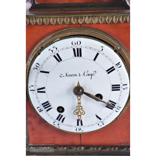 428 - A RARE LATE 18TH CENTURY MEURON & COMPAGNIE TORTOISESHELL CLOCK with large circular white enamel dia... 