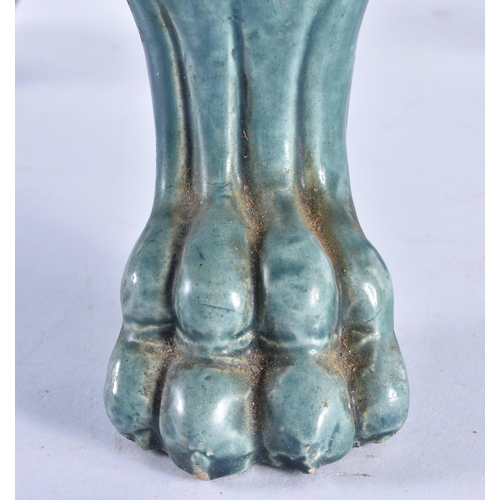 43 - A LARGE 19TH CENTURY TURQUOISE GLAZED POTTERY PLANTER. 21 cm x 27 cm.