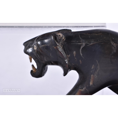 491 - THREE 19TH CENTURY ANGLO INDIAN CARVED RHINOCEROS HORN ANIMALS. Largest 23 cm long. (3)