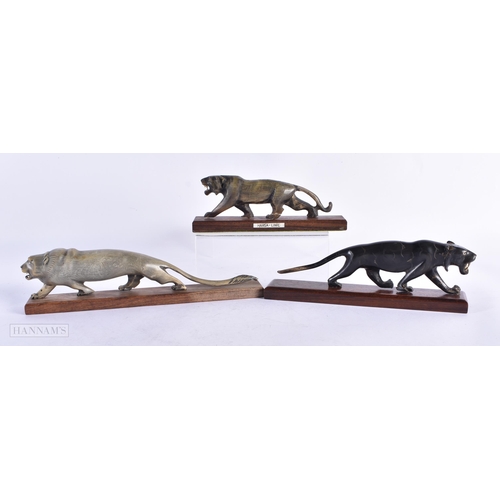 491 - THREE 19TH CENTURY ANGLO INDIAN CARVED RHINOCEROS HORN ANIMALS. Largest 23 cm long. (3)