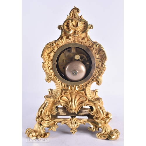 497 - A FINE EARLY 19TH CENTURY FRENCH ORMOLU MANTEL CLOCK the silvered dial signed Raingo et Fils A Paris... 