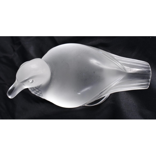 512 - A LALIQUE GLASS DUCK. 13 cm wide.