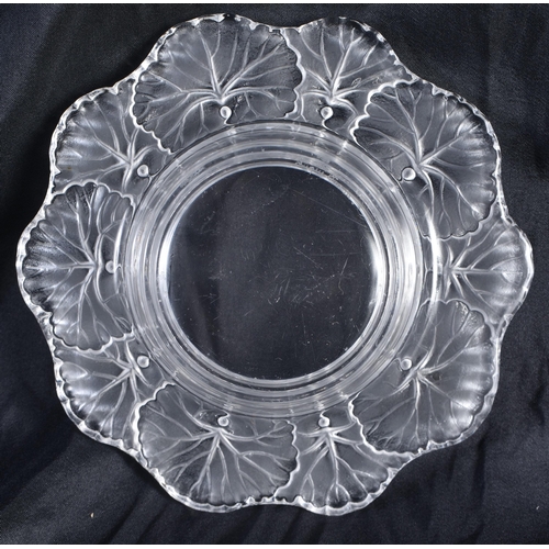 520 - A LALIQUE GLASS FLOWER BOWL. 14 cm wide.