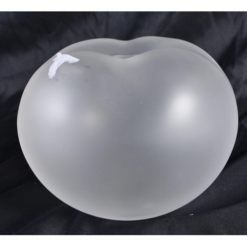 521 - A LALIQUE GLASS APPLE. 12.5 cm wide.