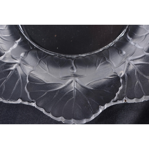 527 - A PAIR OF LALIQUE GLASS DISHES. 14 cm wide.