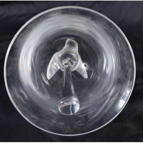 532 - A LALIQUE GLASS BELL. 14 cm high.