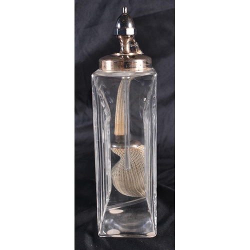 534 - A LALIQUE GLASS SCENT BOTTLE. 20 cm high.