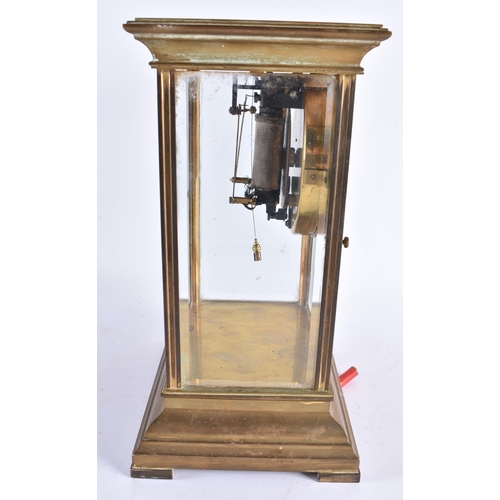 595 - AN ANTIQUE FRENCH FOUR GLASS REGULATOR ELECTRIC CLOCK. 32 cm x 18 cm.