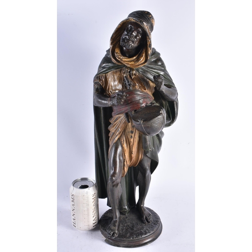 607 - A LARGE 19TH CENTURY AUSTRIAN COLD PAINTED SPELTER ARABIC MALE. 48 cm high.