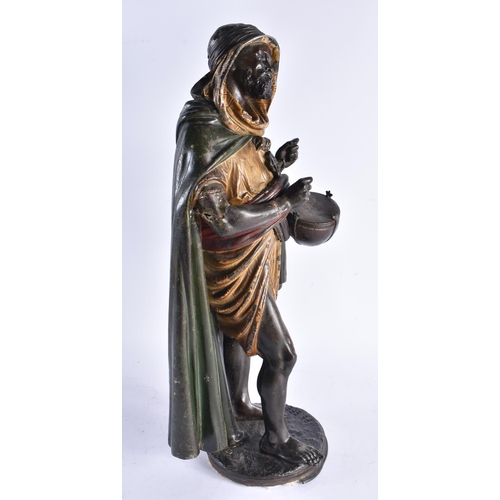 607 - A LARGE 19TH CENTURY AUSTRIAN COLD PAINTED SPELTER ARABIC MALE. 48 cm high.