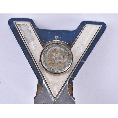 612 - TWO VINTAGE CAR BADGES. Largest 18 cm long. (2)