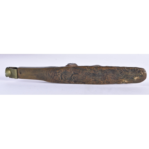 613 - AN ART DECO AUSTRIAN FRENCH EROTIC BRONZE CHEROOT CUTTER. 22 cm long.