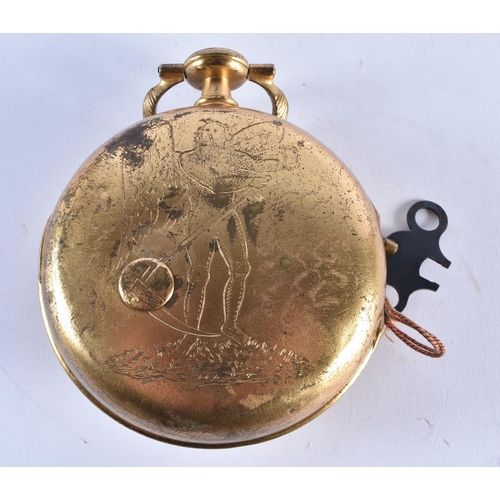 635 - AN UNUSUAL 18TH/19TH CENTURY CONTINENTAL COACH WATCH with unusual islamic inscription on the reverse... 