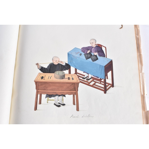 650 - A MAGNIFICANT LATE 18TH/19TH CENTURY ANGLO CHINESE ALBUM OF PAINTINGS Attributed to Win Achun , of e... 